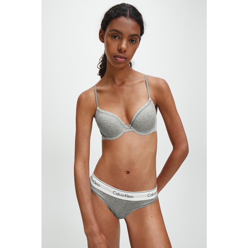 Calvin Klein Modern Cotton Tanga - šedá