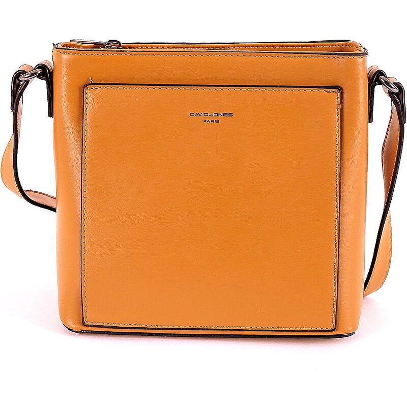 David Jones Paris Dámská pevná crossbody kabelka David Jones CM5860 hořčicová | KabelkyproVas.cz