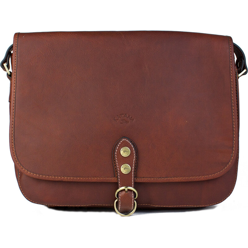 KATANA Francouzská kožená crossbody kabelka Nancy Hnědá 53147482