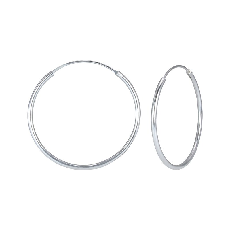 SYLVIENE Stříbrné náušnice kruhy 30 mm 115490740