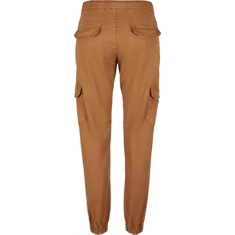URBAN CLASSICS Ladies High Waist Cargo Jogging Pants - toffee