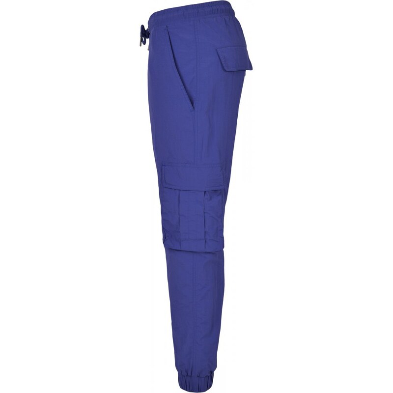 URBAN CLASSICS Ladies High Waist Crinkle Nylon Cargo Pants - bluepurple