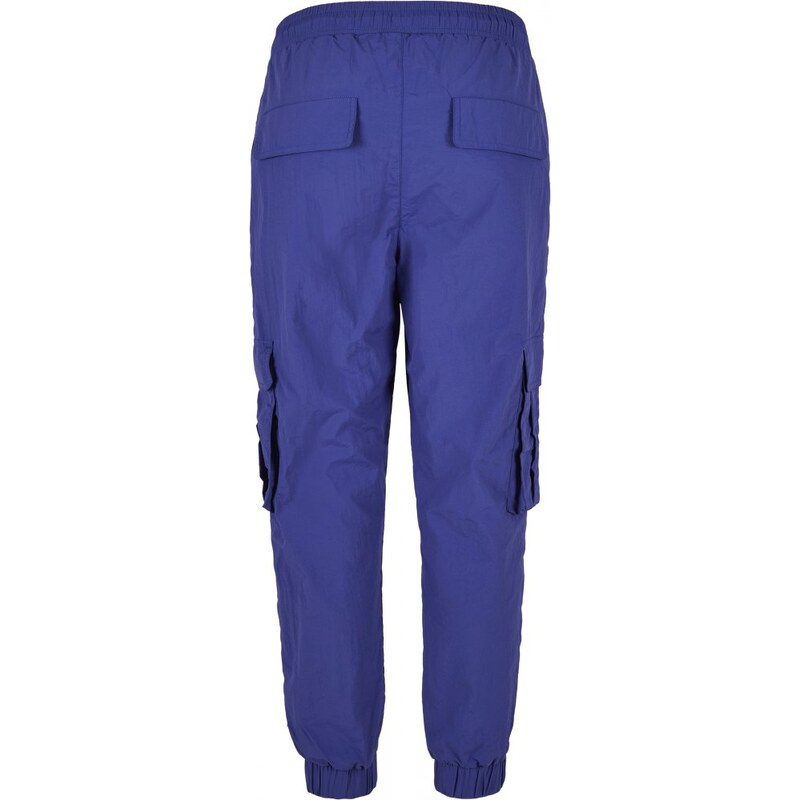 URBAN CLASSICS Ladies High Waist Crinkle Nylon Cargo Pants - bluepurple