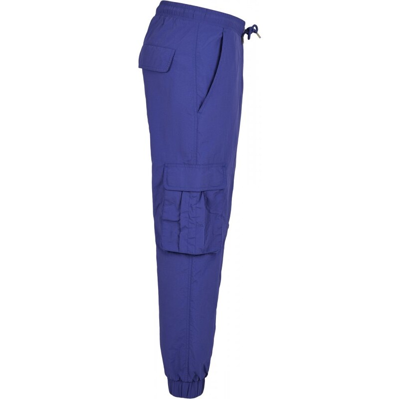 URBAN CLASSICS Ladies High Waist Crinkle Nylon Cargo Pants - bluepurple