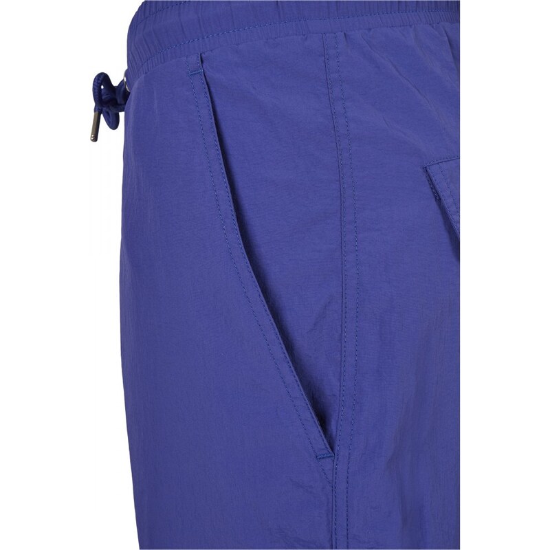 URBAN CLASSICS Ladies High Waist Crinkle Nylon Cargo Pants - bluepurple