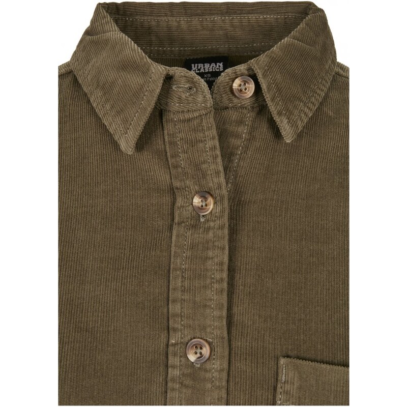 Dámská košile Urban Classics Corduroy Oversized Shirt - olive