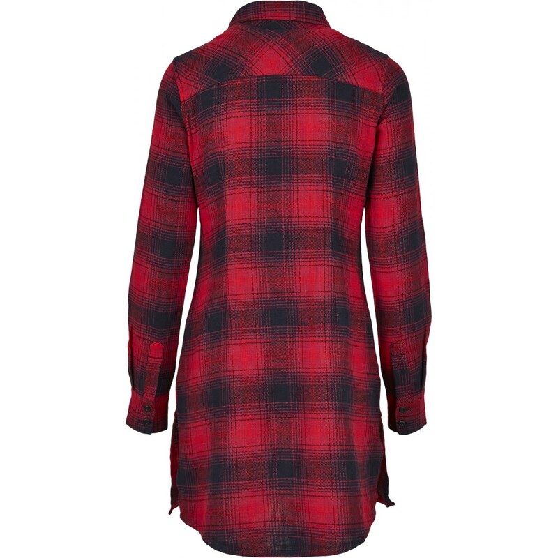 Dámská košile Urban Classics Check Shirt Dress - tmavě modrá/červená
