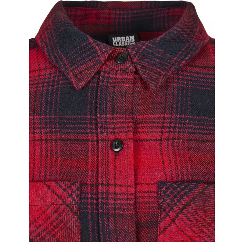 Dámská košile Urban Classics Check Shirt Dress - tmavě modrá/červená