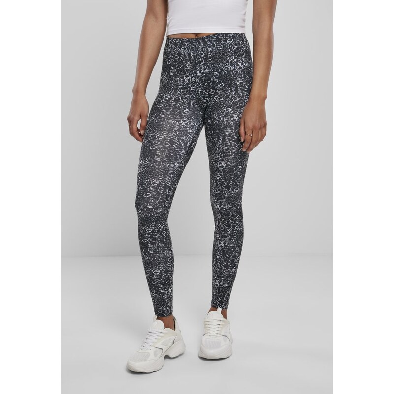 URBAN CLASSICS Ladies AOP Leggings - black/white