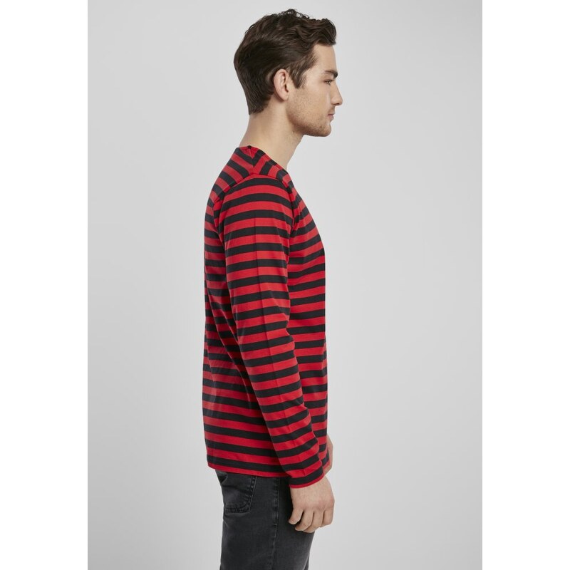 URBAN CLASSICS Regular Stripe LS - firered/blk