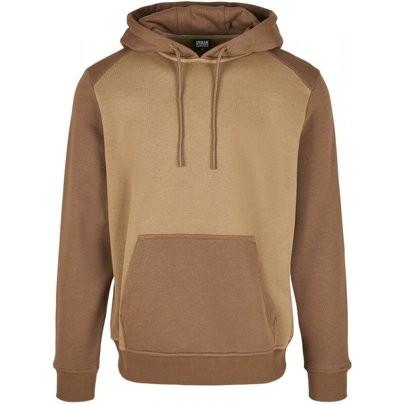 URBAN CLASSICS 2-Tone Fake Raglan Hoody - midground/darkground