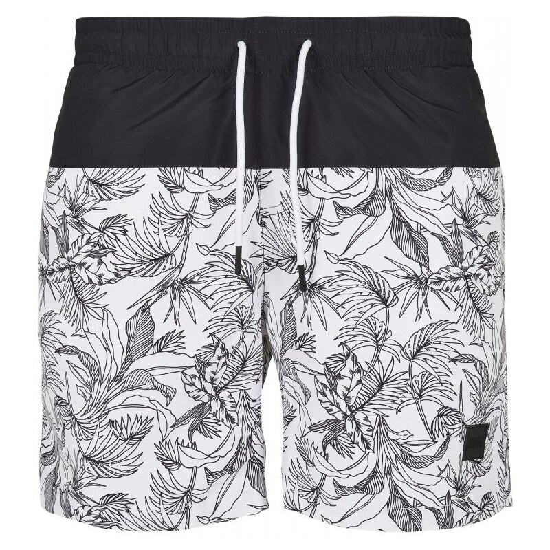 Pánské koupací kraťasy Urban Classics Low Block Pattern Swim Shorts