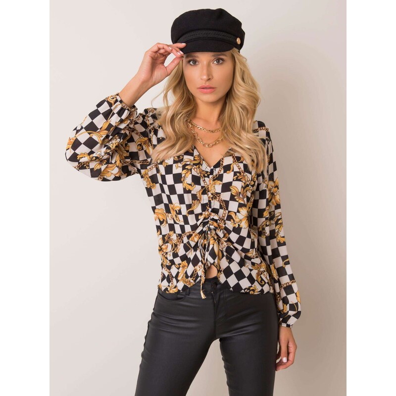 Italy Moda Blouse-DHJ-BZ-12283.94P-black-white