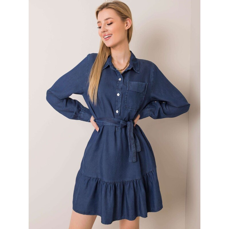 Italy Moda Dress-DHJ-SK-3679.52P-navy blue