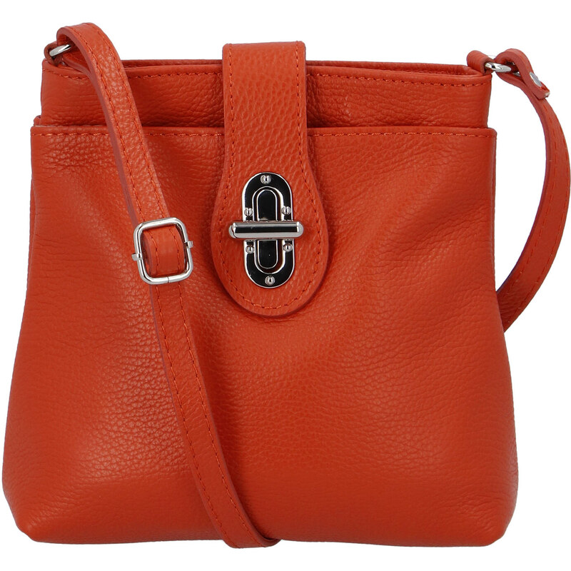 Dámská kožená crossbody kabelka oranžová - ItalY Laira oranžová 63944101