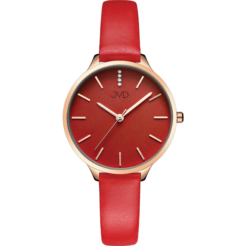 Dámské módní designové hodinky JVD JZ201.8 s řemínkem z pravé kůže 53202527