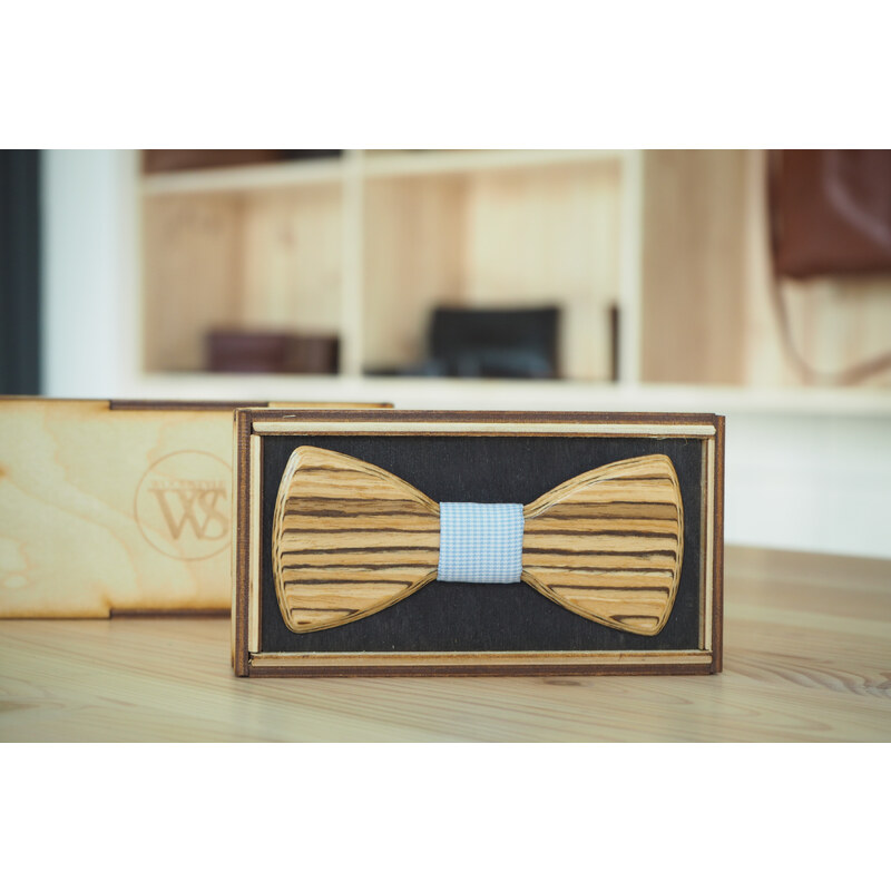 Wood Style Motýlek Kulatý Zebráno
