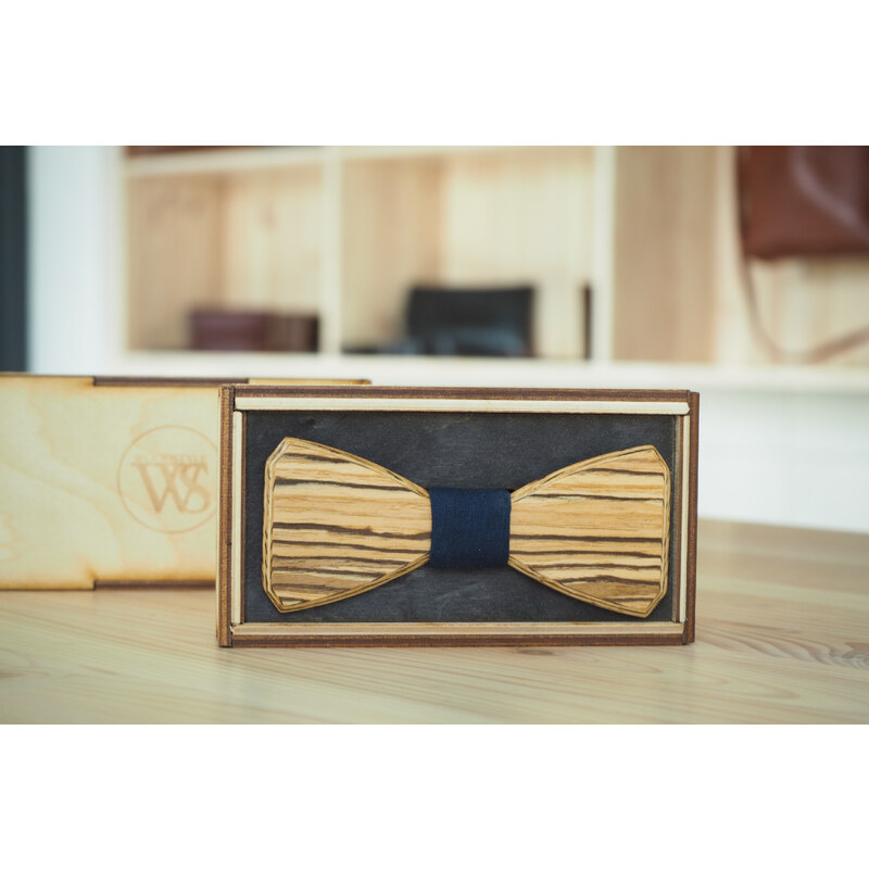 Wood Style Motýlek Hranatý Zebráno