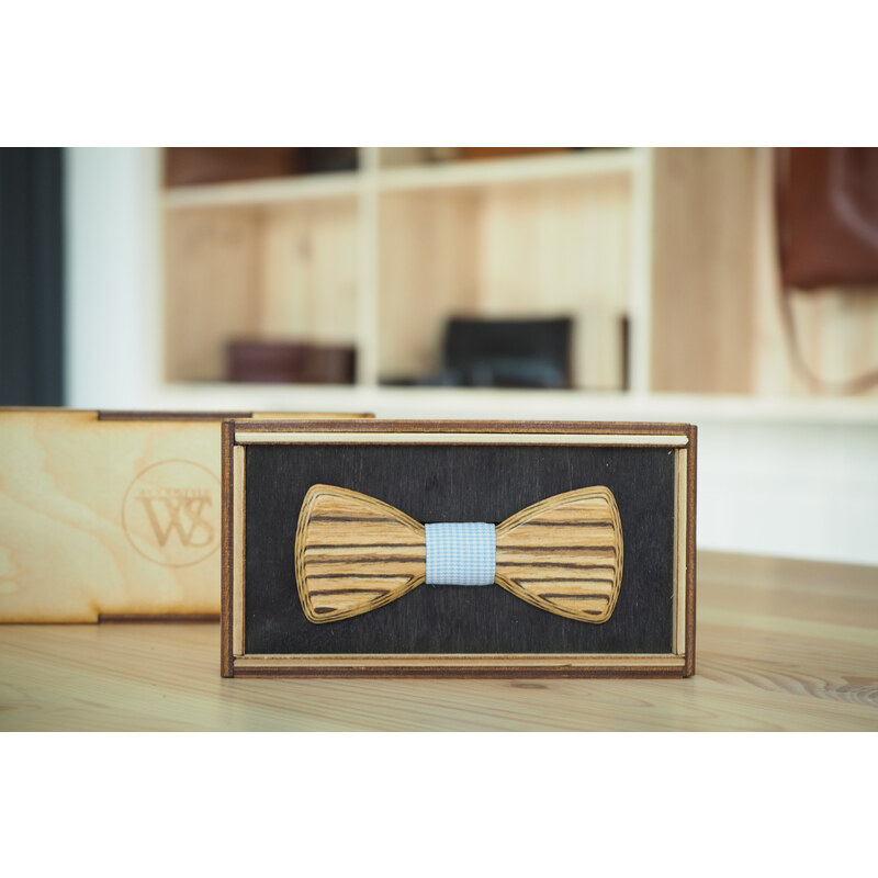Wood Style Motýlek Mini Zebráno