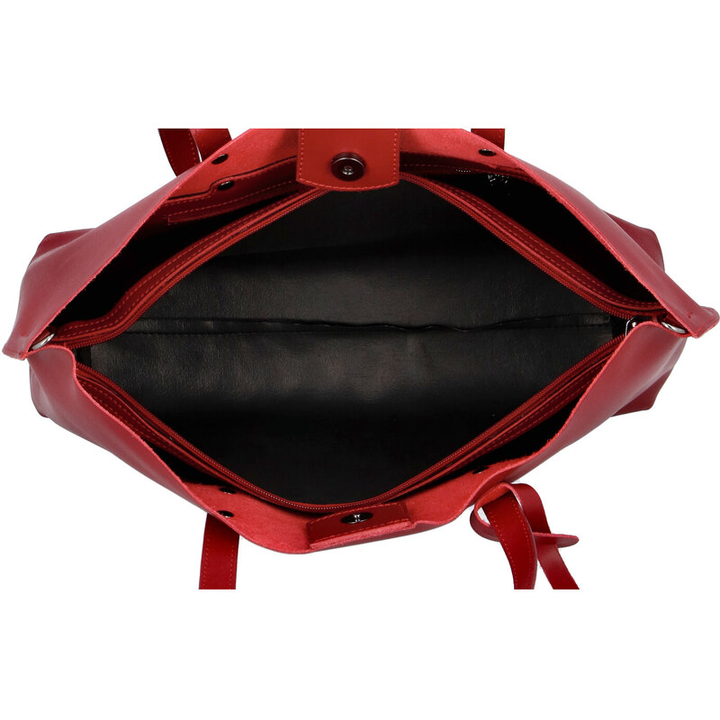 Dámská kožená kabelka tmavě červená - ItalY Jordana Two červená