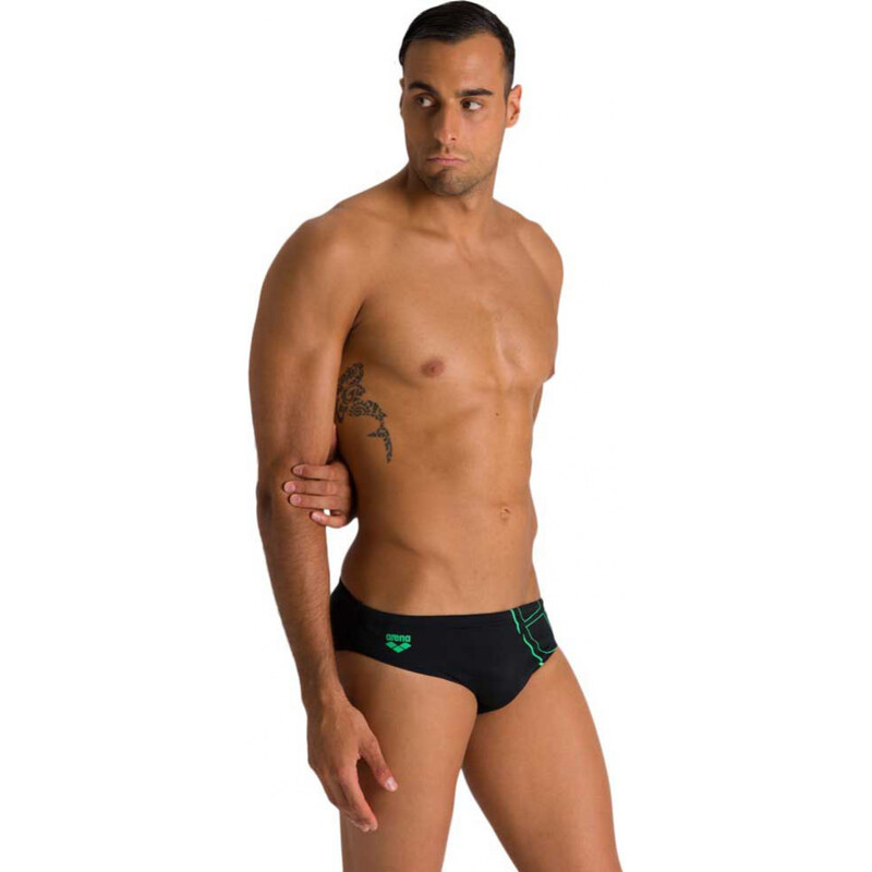 Pánské plavky Arena Essentials Brief Black/Golf Green 30