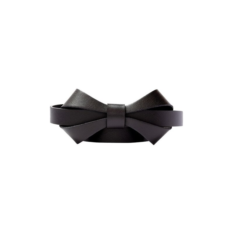 RITORE Dámský černý kožený pásek s 3D mašlí