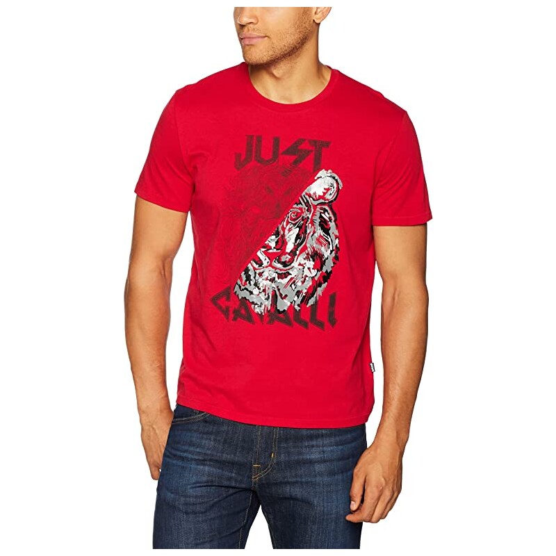 JUST CAVALLI Lion Logo Red tričko