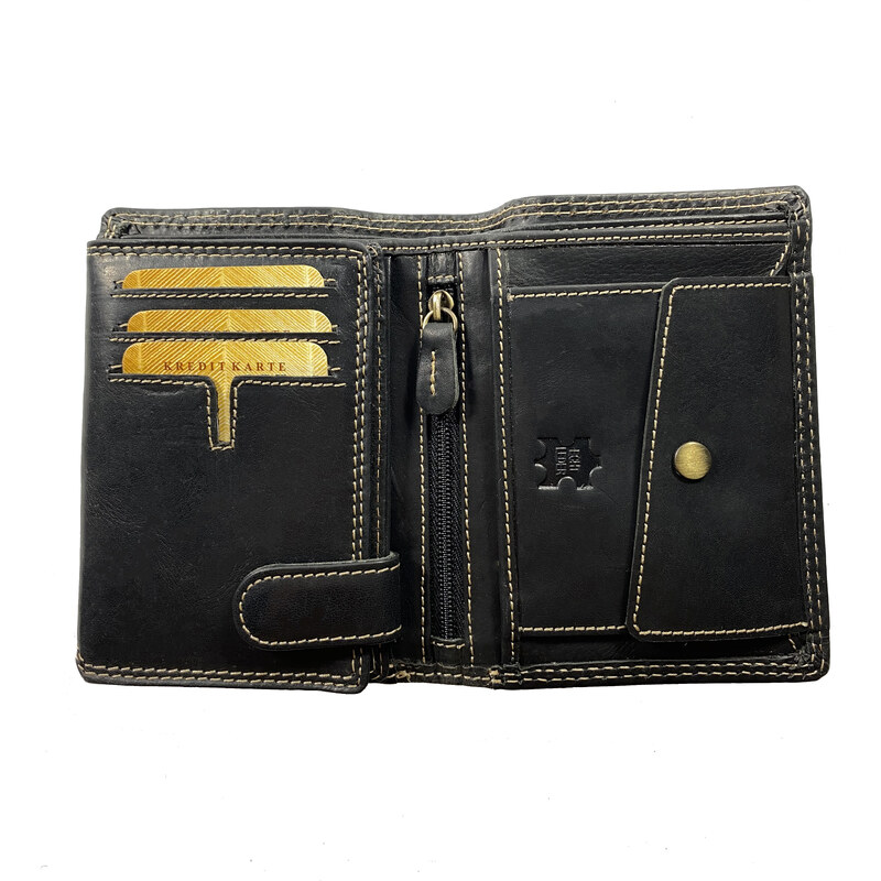 Tillberg Luxusní kožená peněženka s koněm černá 2459