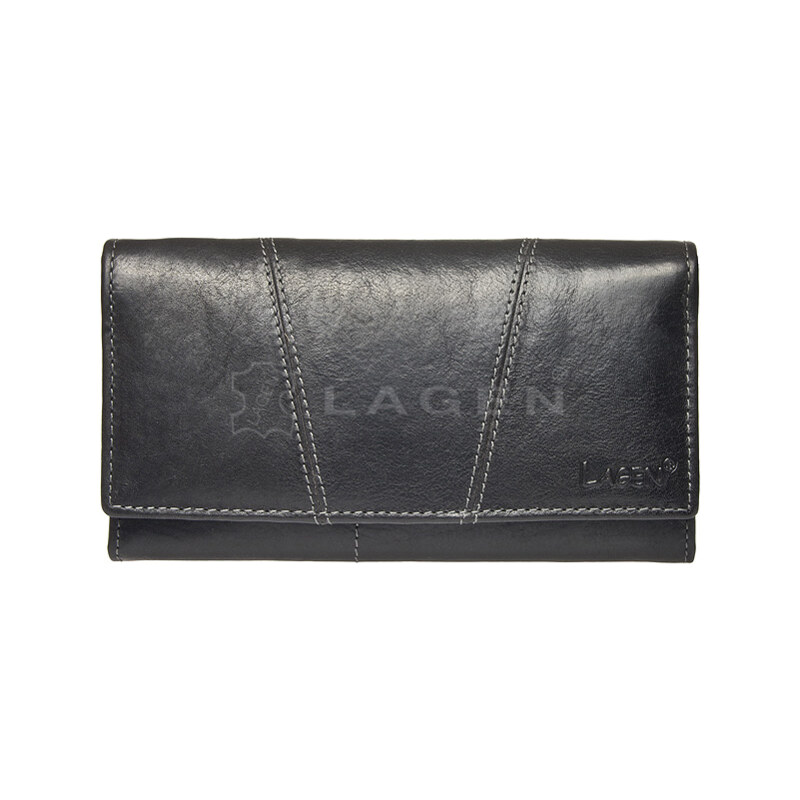 Dámská kožená peněženka Lagen PWL-388/T Black 53485413