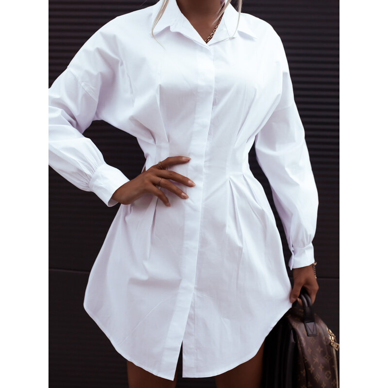 Erikafashion Bílé košilové šaty SIERRA na knoflíky