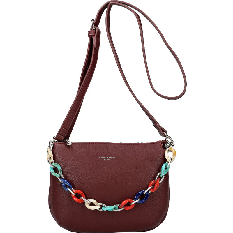 DAVID JONES Bordó matná dámská crossbody kabelka CM5841 53510344