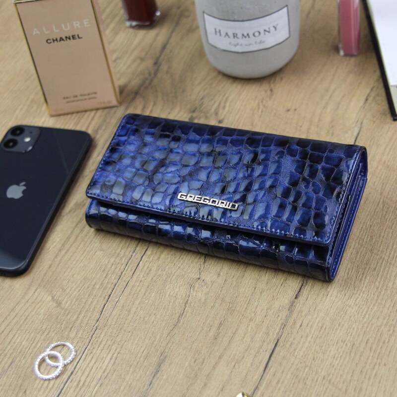 Dámská kožená peněženka Gregorio FS-100 modrá