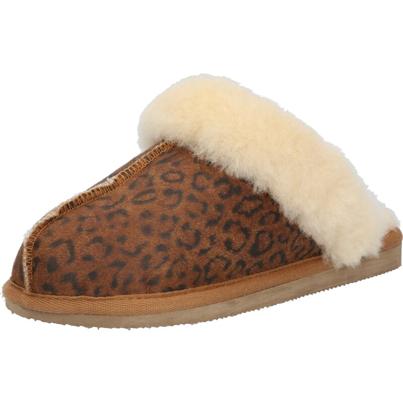 SHEPHERD Pantofle Jessica krémová / hnědá / tmavě hnědá 75116054