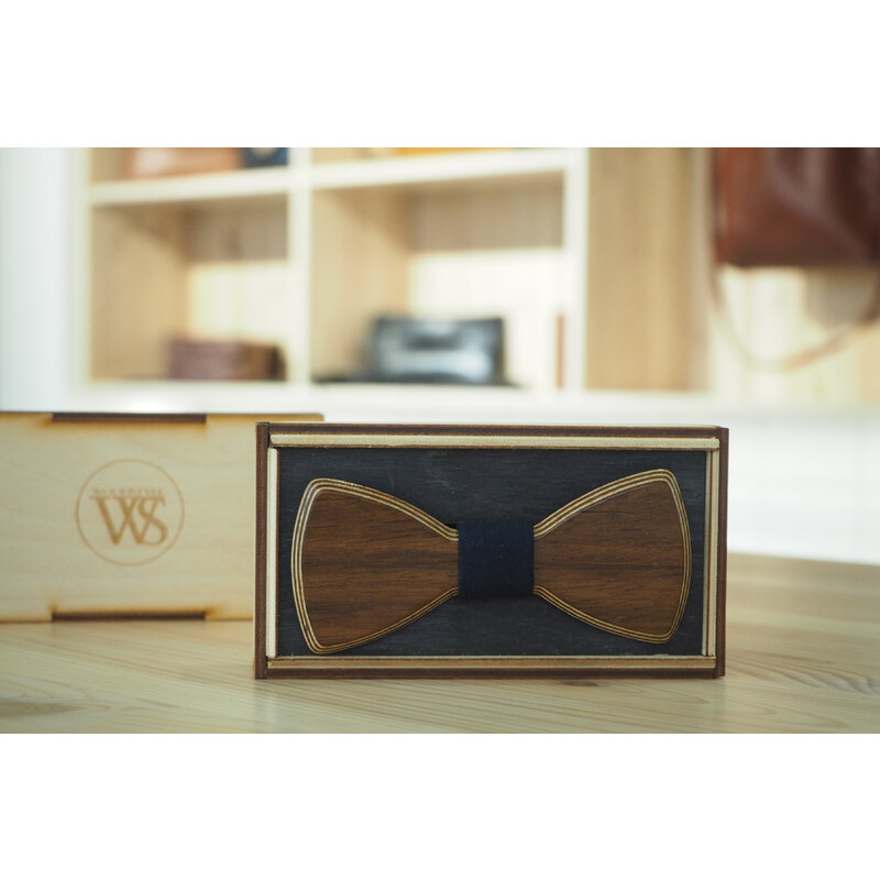 Wood Style Motýlek Kulatý Ořech