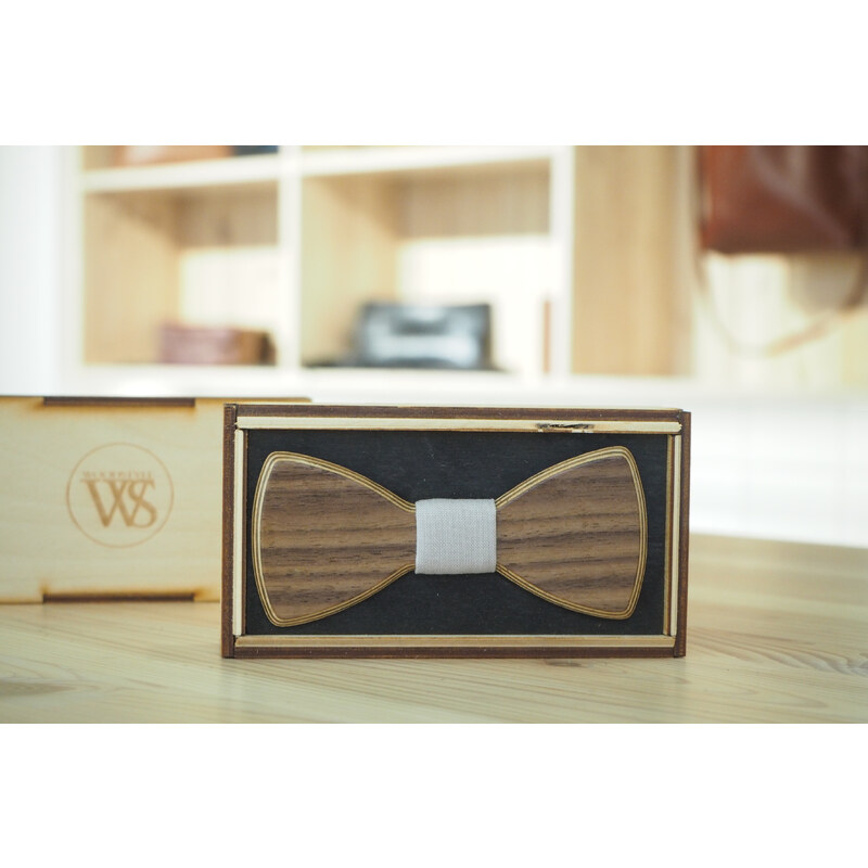 Wood Style Motýlek Kulatý Ořech americký