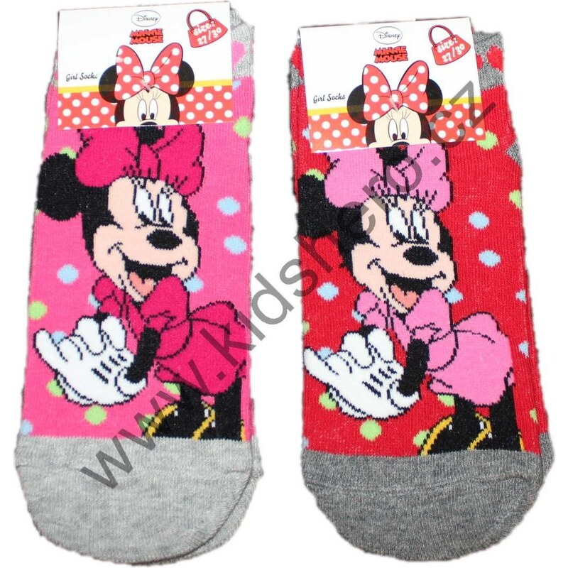 Disney Kotníkové ponožky Minnie - puntík - 1 pár 27/30