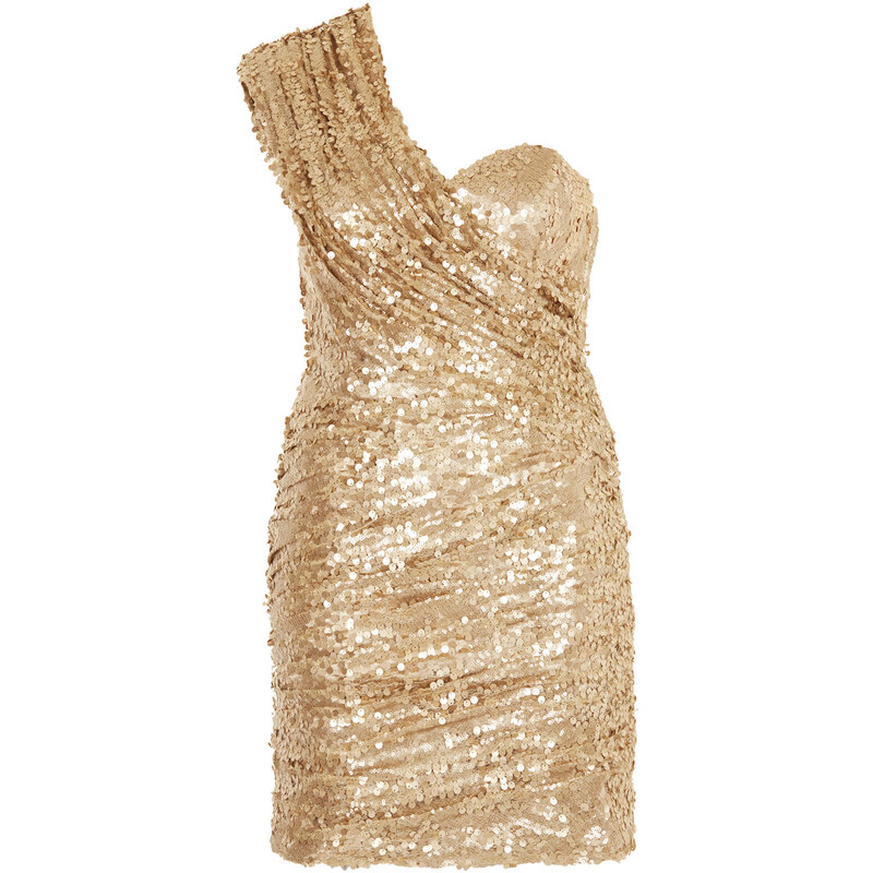 Topshop **Ruched Sequin Sash Dress by Rare