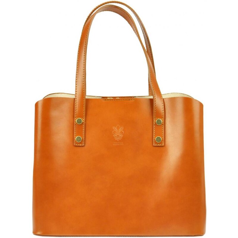 Vera Pelle Kožená camel hnědá dámská kabelka do ruky Florencie 53553975