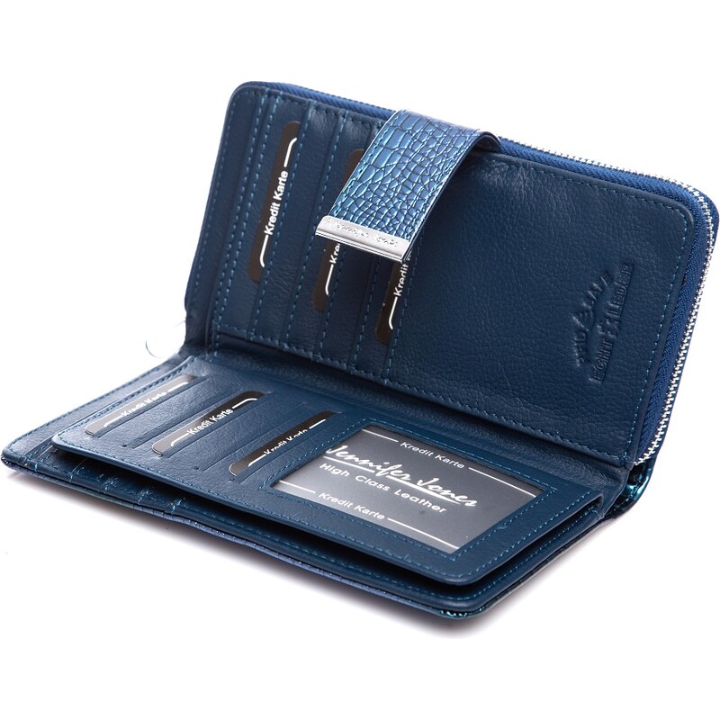 Jennifer Jones Dámská kožená peněženka 5280 modrá