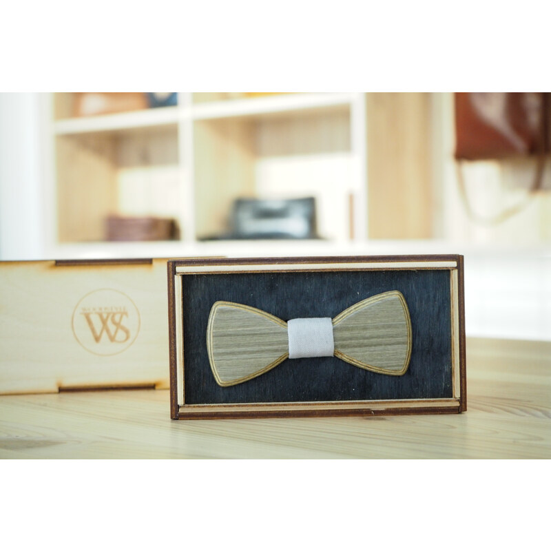 Wood Style Motýlek Mini Šedé hedvábí