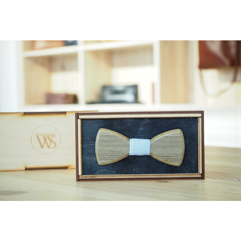 Wood Style Motýlek Mini Šedé hedvábí