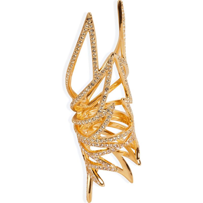 Eddie Borgo Gold-Plated Pave Wing Ring