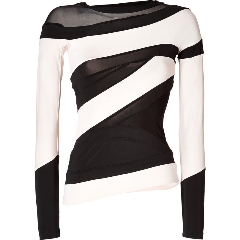 Donna Karan New York Two-Tone Illusion Collage Top