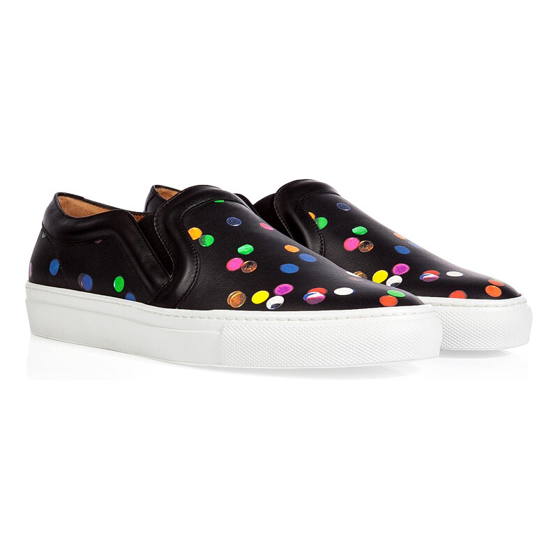 Givenchy Leather Confetti Print Slip-Ons