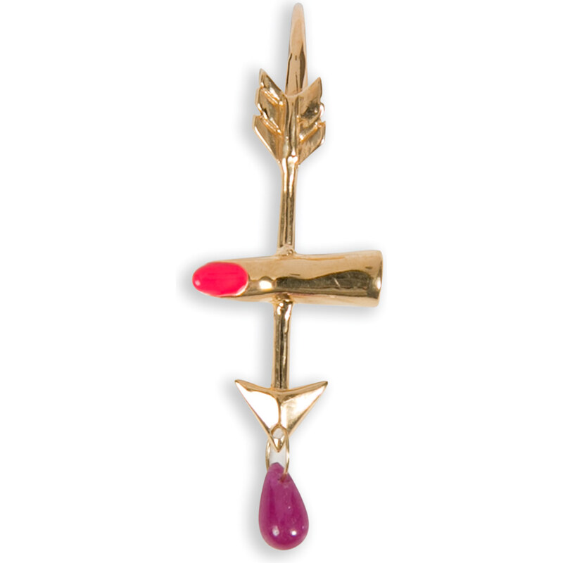 Delfina Delettrez Gold/Enamel/Ruby Single Earring