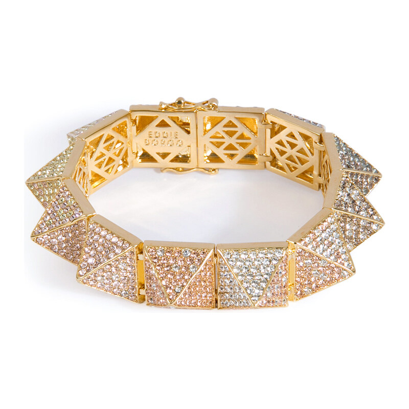 Eddie Borgo Gold-Plated Pyramid Bracelet with Crystal Embellishment