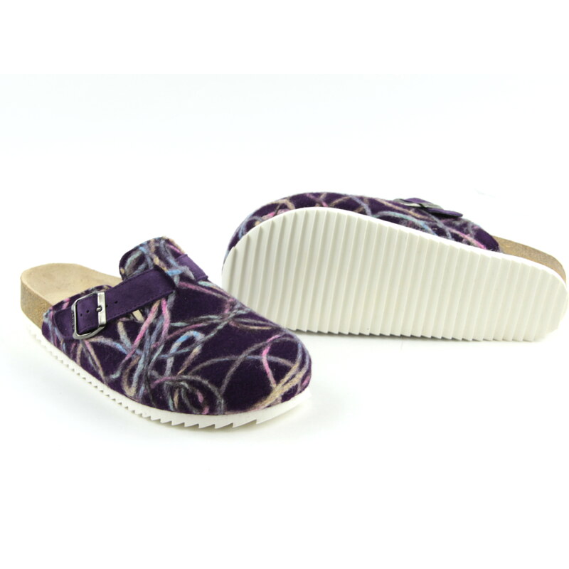 Jasný Pantofle TRENTO FURRY twist plum