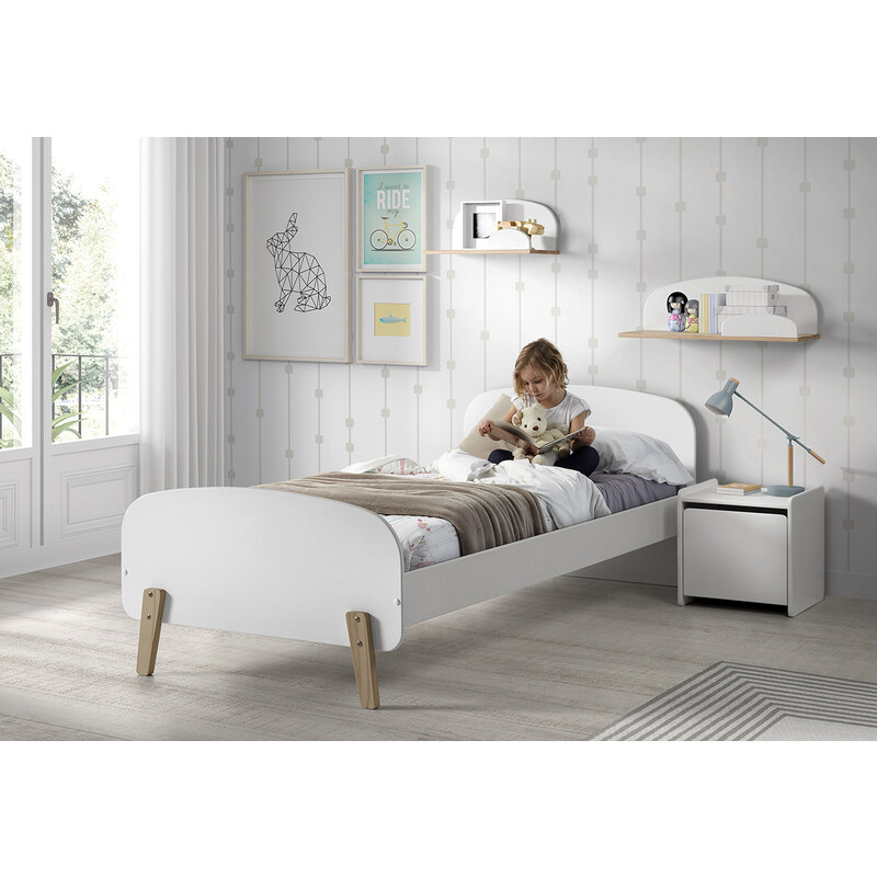 Bílý lakovaný dětský noční stolek Vipack Kiddy 40 x 36 cm