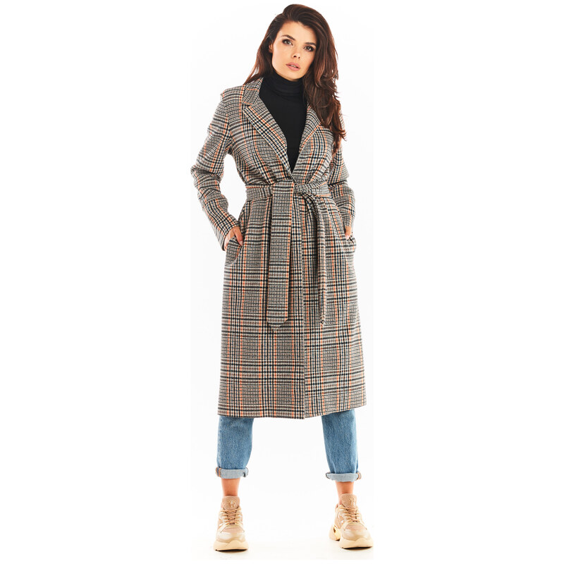 Awama Womans Coat A368 Navy Blue