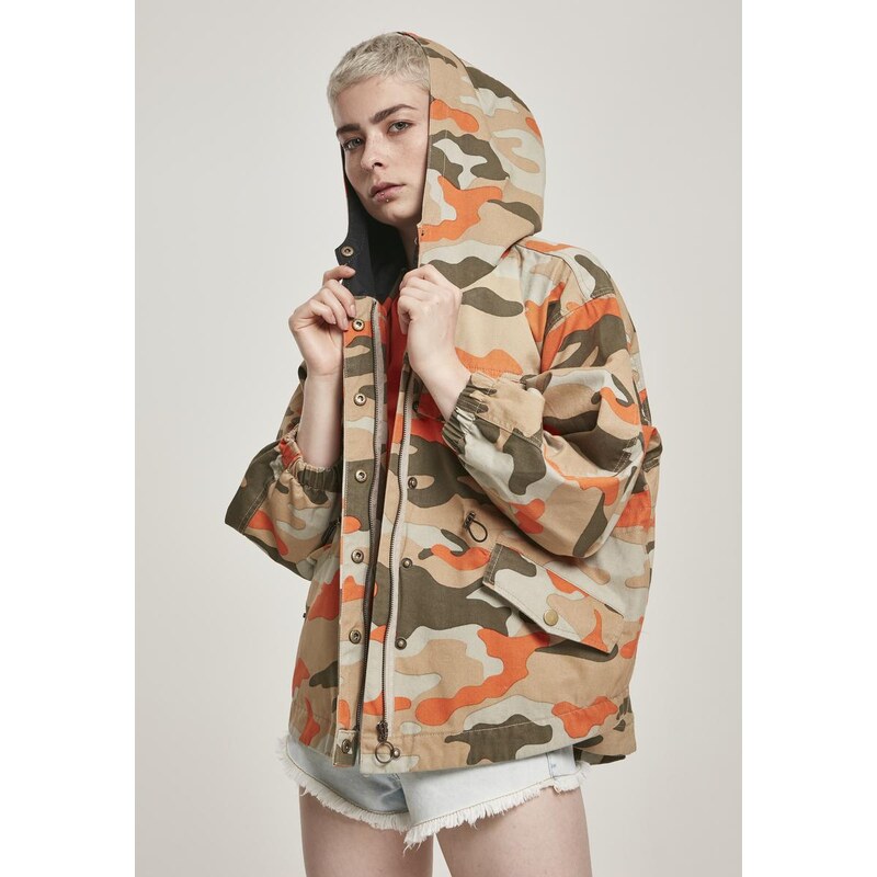 UC Ladies Dámská oversized bunda Camo Parka s cihlovou maskou